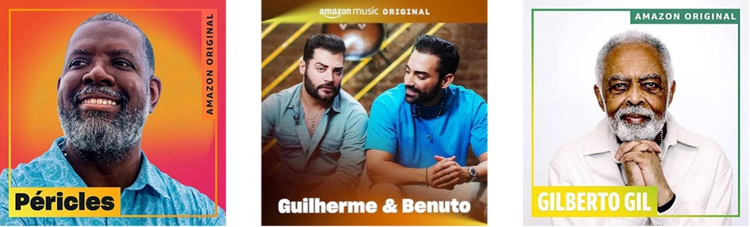Amazon Music Originals produced in Brazil — Péricles · Guilherme & Benuto · Gilberto Gil